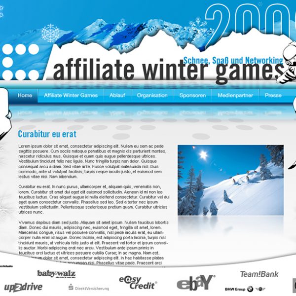 Affiliate Winter Games Landing Page