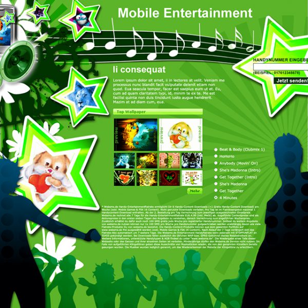 Mobile Entertainment Landing Page