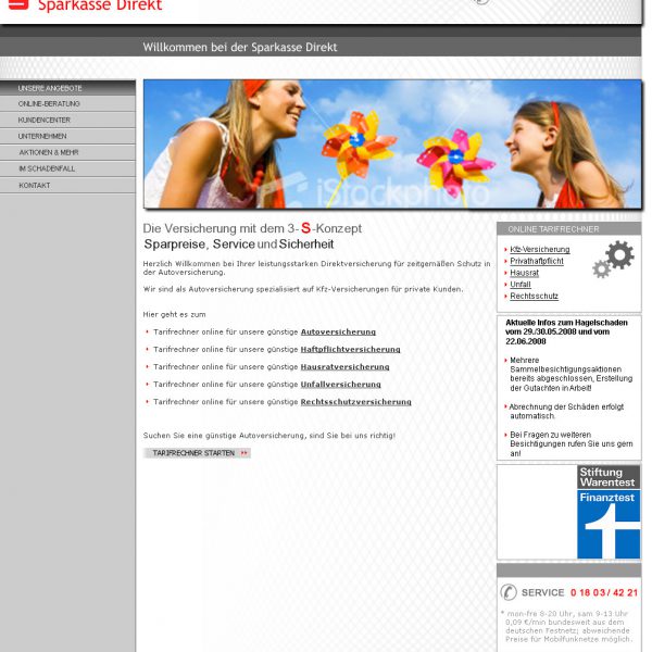 Sparkasse Website